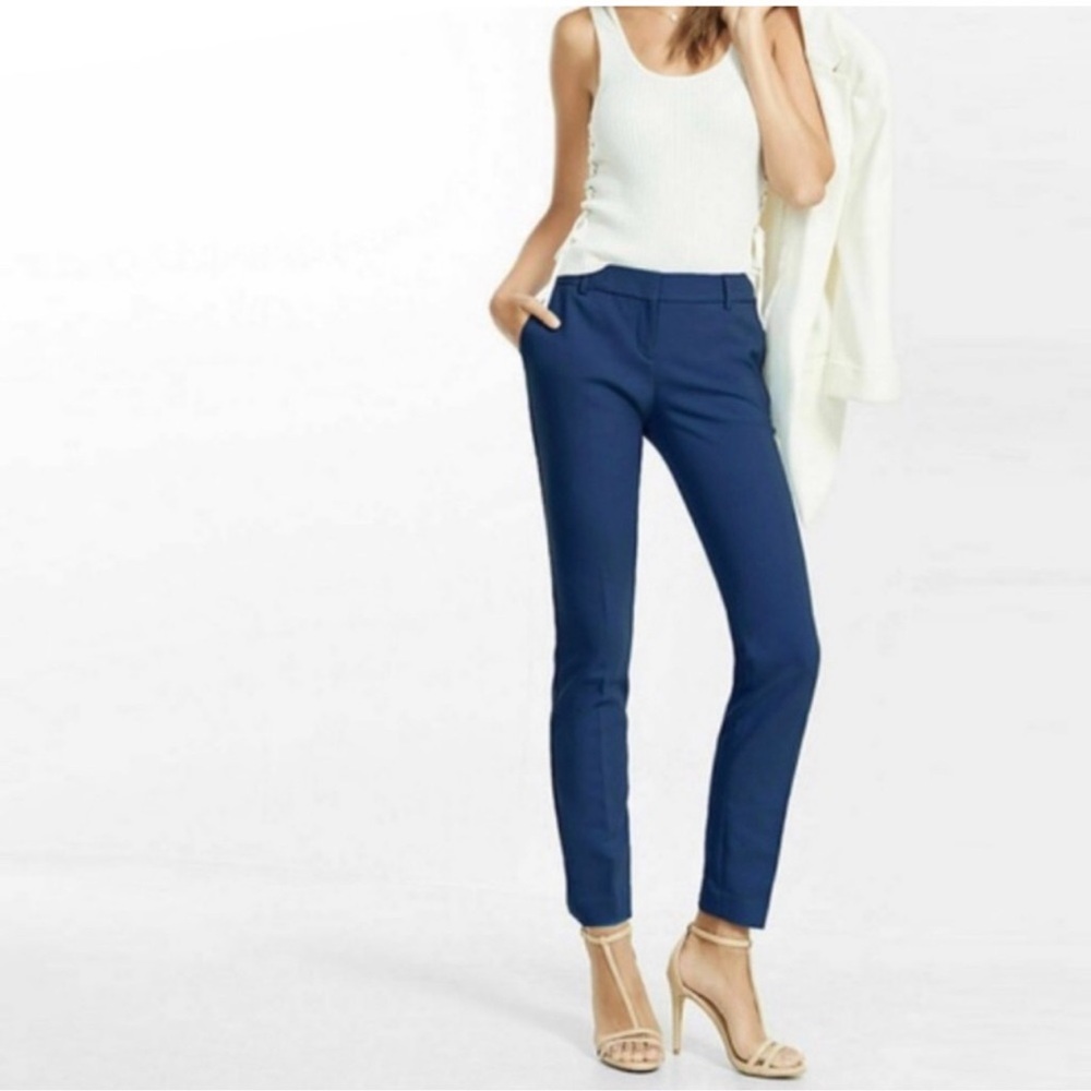 Women's navy stretch Columnist ankle midrise pant